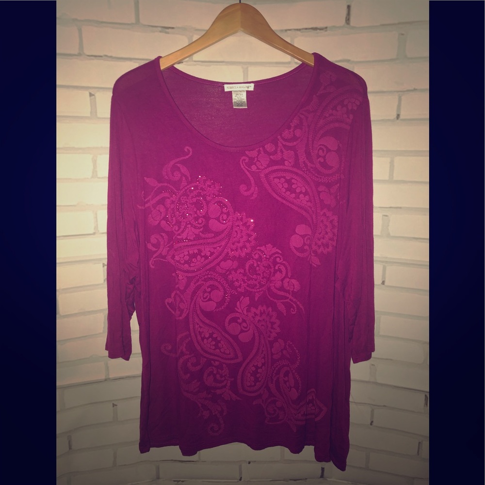 $10 BUNDLE SPECIAL!!!  Plus sz 2X wine top floral